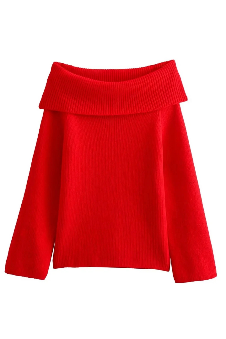 Joliana - Off-Shoulder Layered Knitted Top