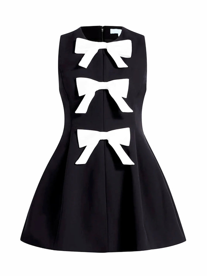 Devona - Front-Bow Frock Style Mini Dress