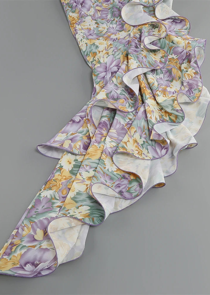 Dalina | Floral One-Sleeve Dress