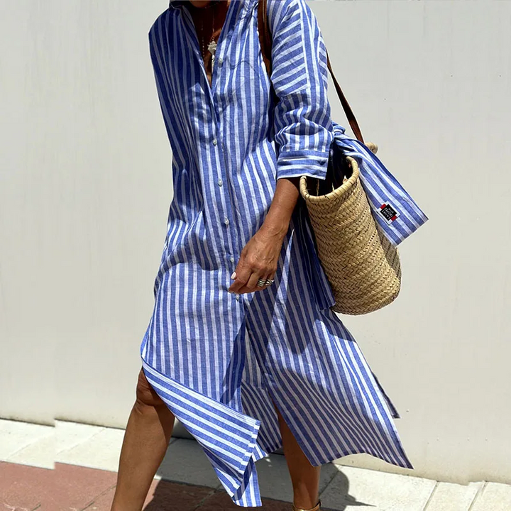Vivian | Striped Shirt Dress