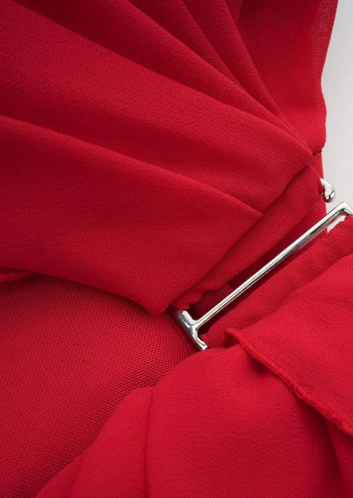 Kiri - Asymmetrical Pleated Mini Dress