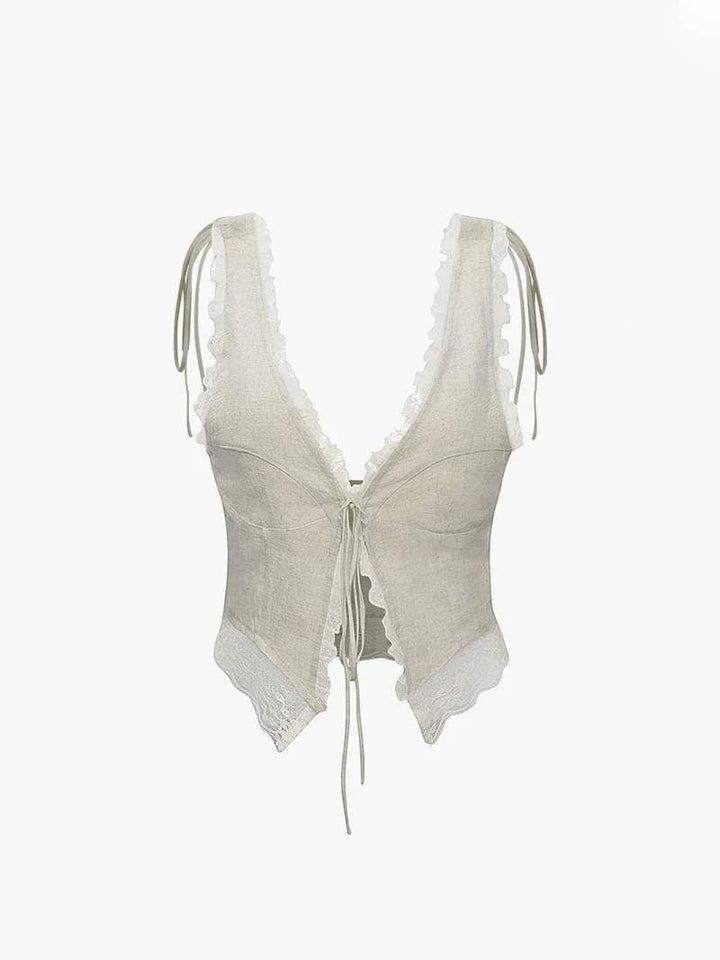 Breeze - Front Tie-Top with Lace Trims