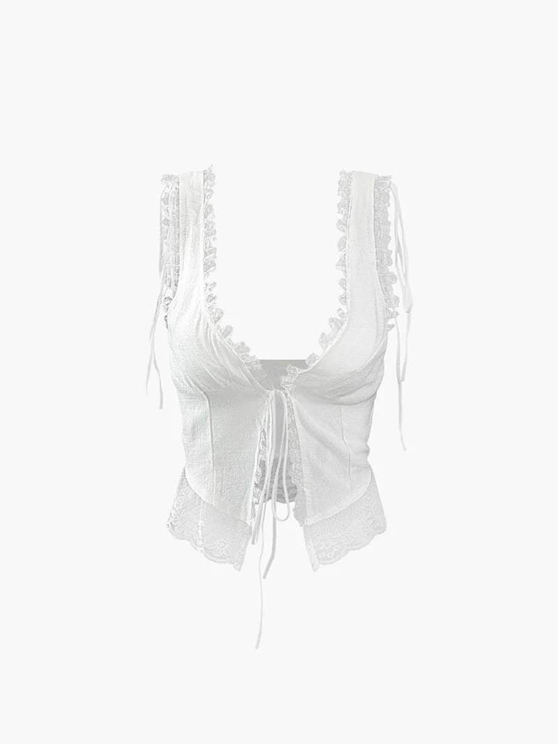 Breeze - Front Tie-Top with Lace Trims