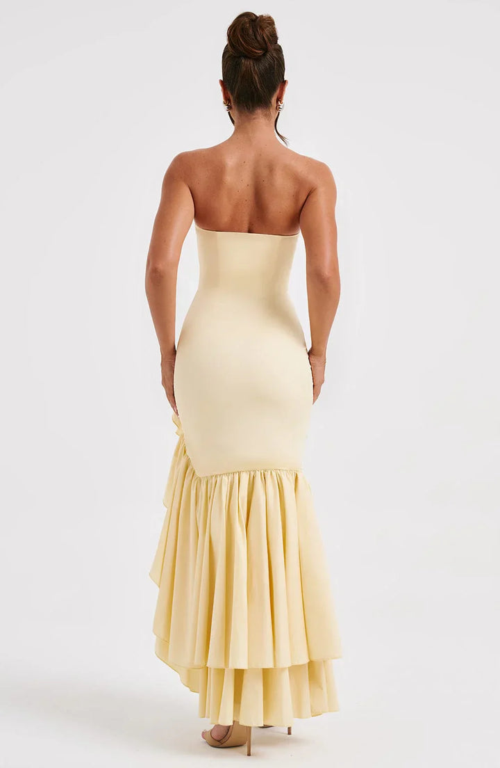 Riviera | Sleeveless Slit Ruffle Maxi Dress