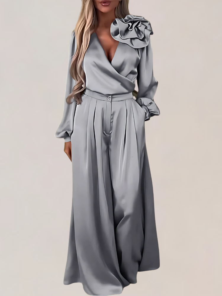 Ruby | Elegant Satin Two-Piece Set