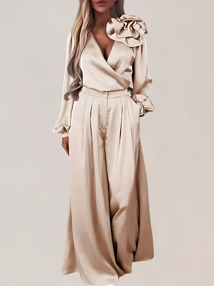 Ruby | Elegant Satin Two-Piece Set