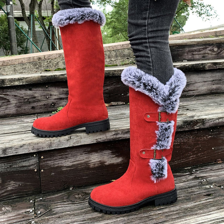 Ladies Thick Plush Mid-Calf Snow Boots